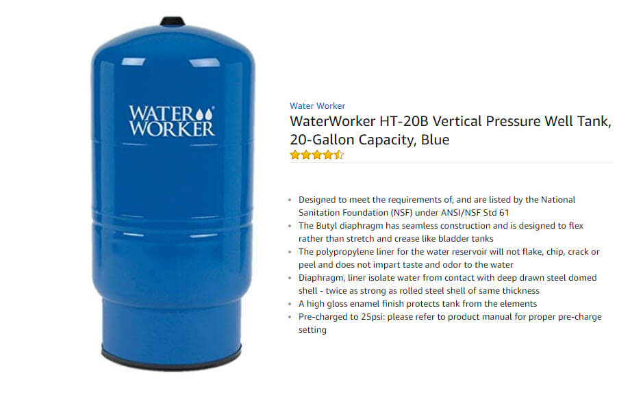 menards pressure tank features water worker tank in blue
