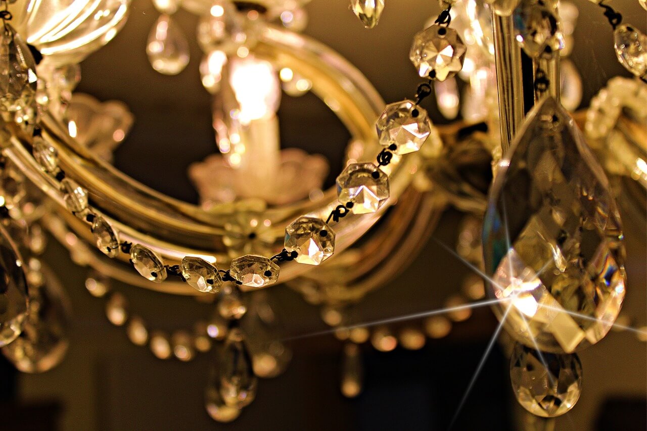 glittering chandelier to add elegance for bathroom remodel ideas 
