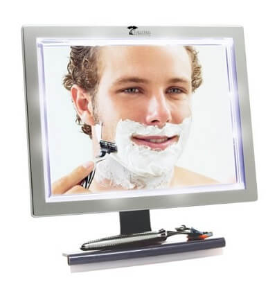 Deluxe LED Fogless Shower Mirror with Squeegee by ToiletTree Products
