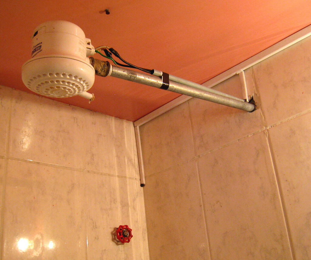Wall-Mounted Showerhead Shower Head with instant water heater after successful Showerhead Installation