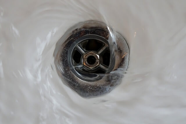 Plumbing problems: water circling a drain