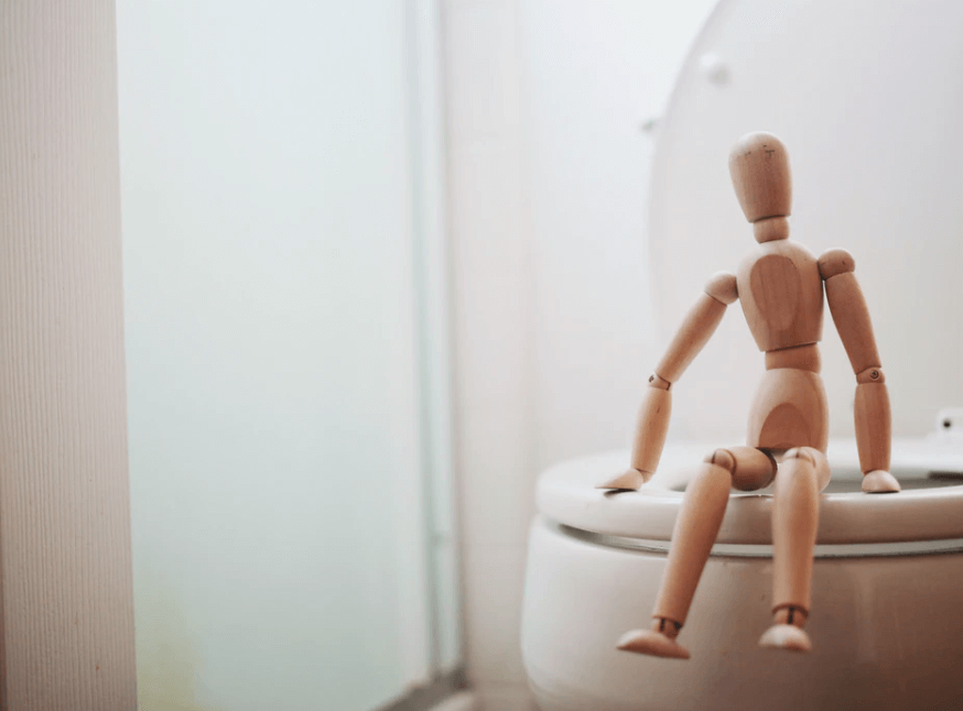 Little wooden toy shaped like a man on a toilet for best toilet paper for septic systems article